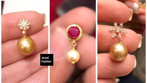 pearl earrings designs in gold.